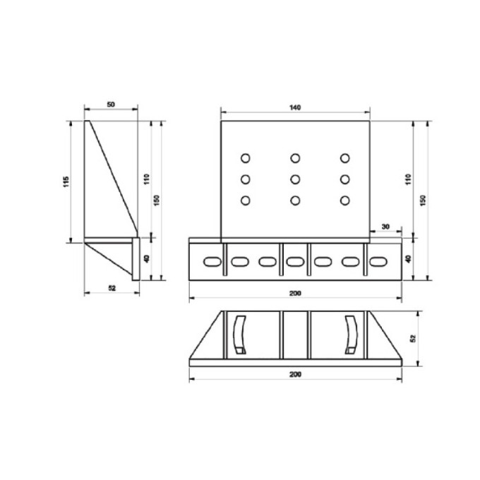 Sistem (set 2 buc.) de prindere fixa pentru rampe luminoase si minirampe luminoase - permite reglaj inaltime, inclinare si distanta montaj